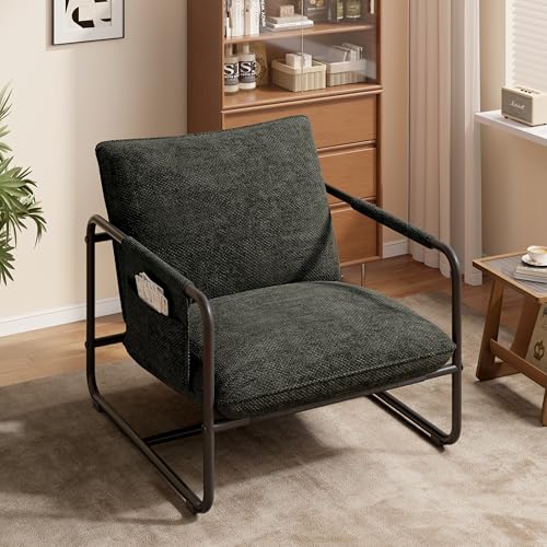 Hawthyhome Sessel•Loungesessel•Relaxsessel Wohnzimmer modern Relaxsessel mit Metallbeinen Modell, Oxford-Stoff, für Wohnzimmer/Schlafzimmer Bis 130kg Schwarz