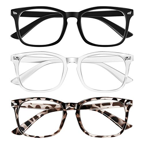 ZEHEXA Lesebrille Damen Herren, Quadratische Lesebrille, 3er-Pack +2,00