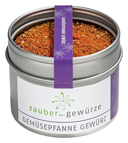 Zauber der Gewürze Gemüsepfanne Gewürz, Gemüsepfanne Gewürzmischung, lecker auch für andere Gemüsegerichte, Auflauf und Gratin, Premium-Qualität in wiederverschließbarer Aroma-Dose, 70 g