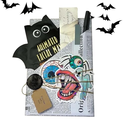 Halloween Blinddatum mit Buch - Gothic Mystery Roman, Bat Ghost Dekoration | gruselige Lesebedarf für die Party, saisonales Geschenk für Teenager Frauen Männer