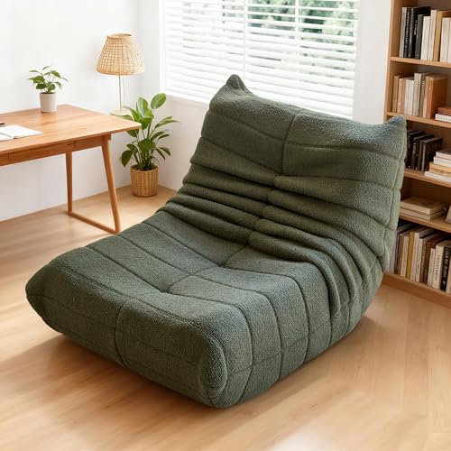 okwish Sitzsack Sofa Bodensofa, Bodenstuhl mit Rückenlehne, Lesesessel Bequem XXL, Lazy Sofa, Bean Bag Chair für Schlafzimmer Wohnzimmer, Liegesessel Grün