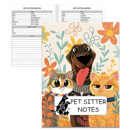 Informationsblätter Für Haustiersitter,Leichtes Kratzfestes Umschlag Multifunktionale Notizen | Notizbuch Für Die Tierbetreuung,für Hunde Welpen Katzen Zuhause Reisen Drinnen Draußen