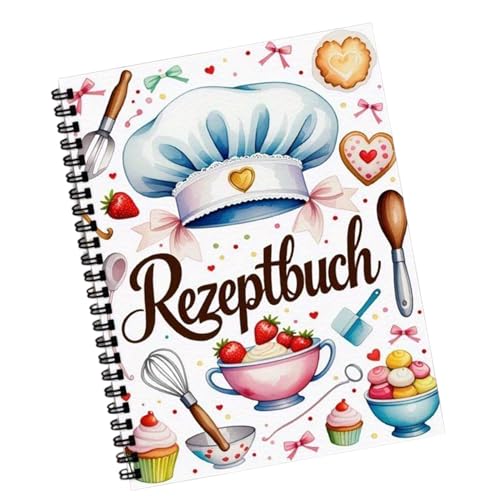 Rezeptbuch | persönliches Rezeptbuch, gebunden, Diät-Organizer, Küchenheft, für vegetarische Mahlzeiten, Desserts, Kochen, Backen, Salate, Abendessen, Haus, Büro, Camping