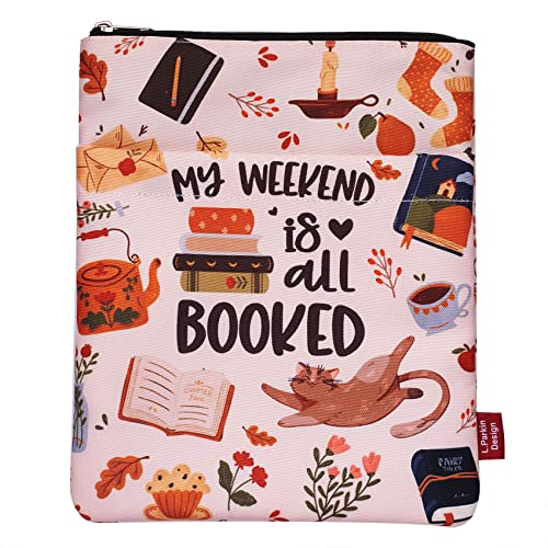 My Weekend is All Booked, Buchhülle mit Reißverschluss und Vordertasche, Buchhüllen für Taschenbuch, 27,9 x 21,6 cm, Buchliebhaber Geschenke