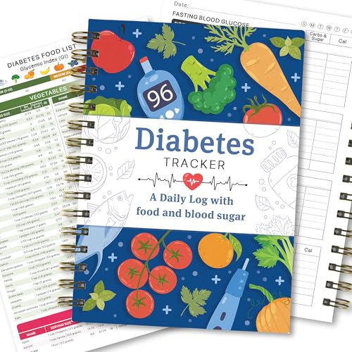 Diabetes Logbuch – Täglicher Lebensmittel- & Blutzucker-Tracker | A5 Spiralbuch für Typ-1- & Typ-2-Diabetiker, 140 Seiten