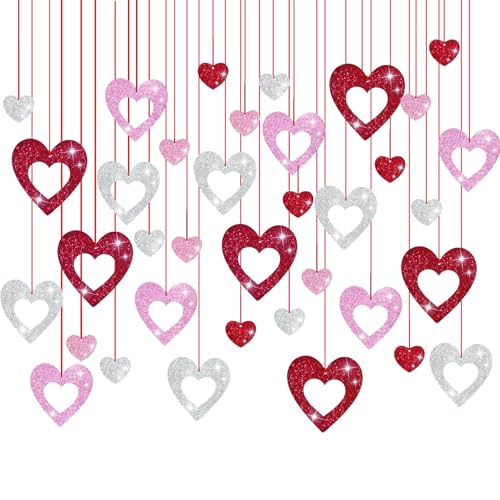 Zkydhbd 36pcs Valentinstag Dekoration Pailletten Herzanhänger Hanging Ornament Für Hochzeits Engagement Jubiläum Valentinstag