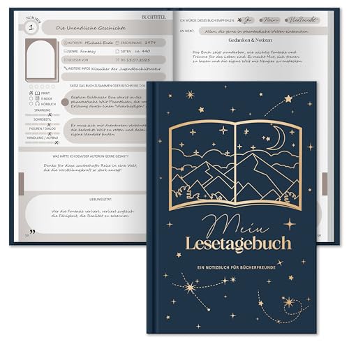 BIROYAL Book Journal: Reading Journal mit Platz für 52 Bücher – 224 Seiten Lesetagebuch A5 zum Notieren Nachdenken und Freude am Lesen – Bookish stuff, Bücher zubehör, Buch Gadgets, Lese Gadgets