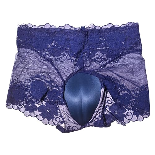 Herren Sissy Unterwäsche Crossdresser Höschen Spitze Panty Shaping Transgender Camel Toe Gaff Slip String Tanga Sexy Durchsichtige Unterhosen Erotisch Reizwäsche Gay Transparent mit Rücken Cut-Outs