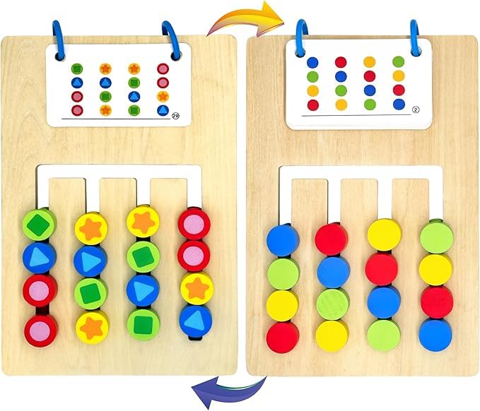 2 Stück Demenz Beschäftigung, 2026 Update Farb-Memory Spiel für Senioren aus Holz mit 20 Karten, Doppelseitig Spielbar & Karten sicher fixiert, leicht greifbar, Aktivierung & Erinnerungstraining