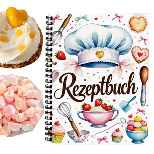 Dessert Rezeptjournal, Hardcover -Küchenkochplaner, Diät -Kochbuch -Organisator für vegetarische Mahlzeiten, Urlaubsbacken, Familienessen, Camping- und Geschenkschlüsse - 8.27x5,83 Zoll