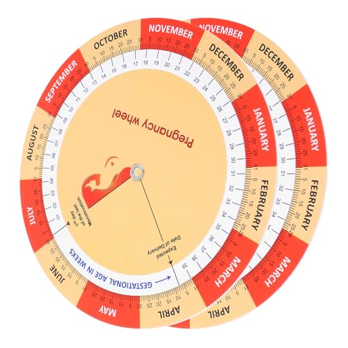 Sosoport Schwangerschaftsrad 2 Stück mit Schwangerschaftsaufzeichnungen und Farbiger Entwicklungstabelle für Schwangere als Nachverfolgungstool