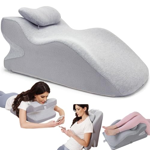 Duscdesp Keilkissen für Bett und Sofa, Memory Schaum Lesekissen Ergonomisches Rückenkissen für Rücken Hals Beine, Reflux Kissen Beinkissen mit Waschbarer Bezug für Bett, Sofa, Sitzen, Schlafen, Lesen
