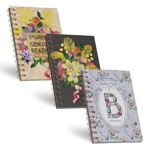 Pigna x Bridgerton, 3er-Pack Spiralhefte, hohe Blattzahl, Innenseite 1R, liniert
