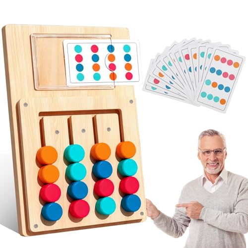 YYWEi Spiele für Demenzkranke Senioren Demenz Beschäftigung Holz Farb-Memory Beschäftigung für Demenzkranke