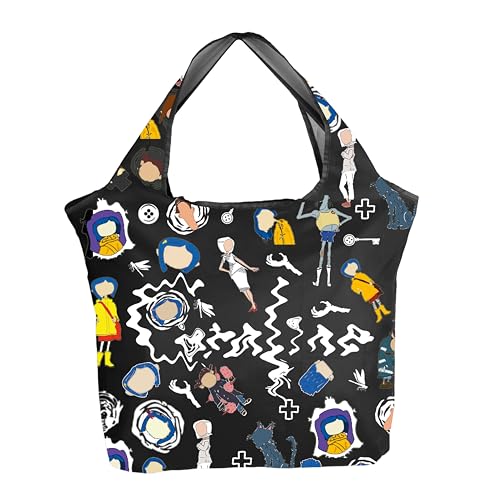 AKTAP Horrorfilm-Geschenke, Cartoon-Charakter, faltbare Einkaufstasche, passt in die Tasche, Thriller, Fantasy-Film-Fan, Geschenke, Coral F Tb-ht, 28*7INCHE