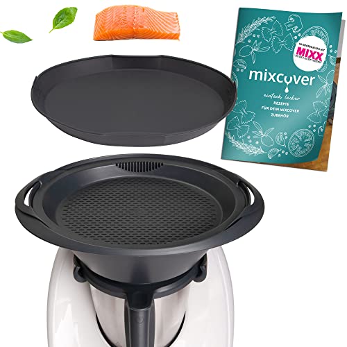 mixcover Dampfgarform Silikonform Auflaufform mit Ebook Rezeptheft kompatibel mit Thermomix Zubehör für Varoma Einlegeboden - Zubehör für TM7 ganz