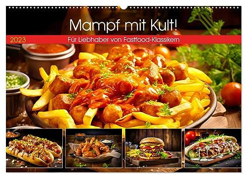 Mampf mit Kult! - Für Liebhaber von Fastfood-Klassikern (Wandkalender 2025 DIN A2 quer), CALVENDO Monatskalender