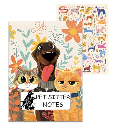 Pet Sitter Notizen,Kratzfeste Abdeckung Multifunktionales Notizbuch,Notizbuch Für Die Tierbetreuung - für Hunde Welpen Katzen Zuhause Reisen Drinnen Draußen