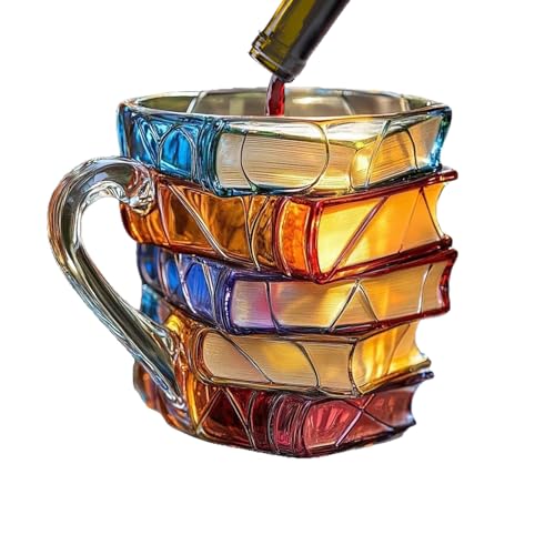 Lackiertes Buch Cup - Vintage Hardcover Design, Bookish Coffee Cup | Autorengeschenkidee, literarischer Enthusiast -Becher, klassische Literaturgetränke, Leser -Keramikbecher, Studienzimmerdekor für B