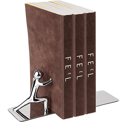 balvi Buchstütze Push! Verchromt, 2-teilig INOX/Zink