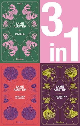 Jane Austen: Drei Romane in einem E-Book (3-in-1-Bundle). Emma, Stolz und Vorurteil, Verstand und Gefühl (Reclam Taschenbuch)