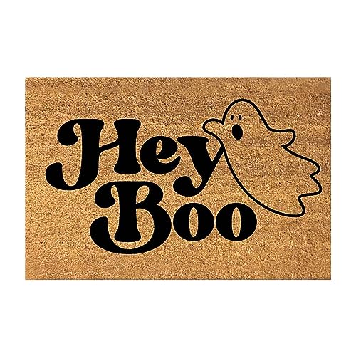 Briskorry Fußmatte Kokos Halloween 40x60cm Türmatte mit Kürbisse Muster Halloween Dekoration rutschfest Schmutzfangmatte Willkommens Fussmatte für Innen und Außen, Flur, Terrasse