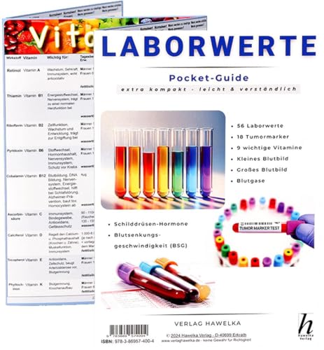 Laborwerte - extra kompakt & leicht verständlich - Pocket-Guide - Faltkarte A5 - Patienten-Ratgeber & Fachliteratur: 56 Blut-Normalwerte, Blutbild, 18 ... Schilddrüsenhormone & Vitamine