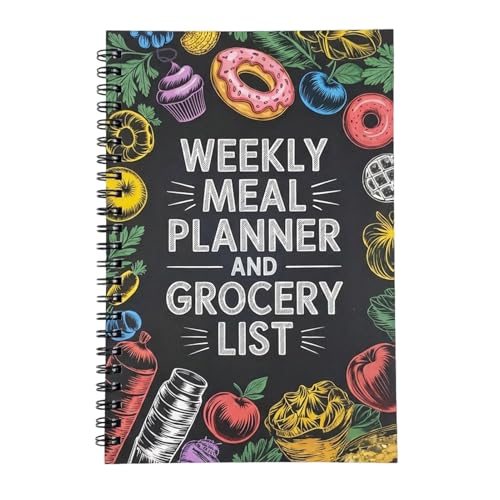 gifyym Essensplaner – 100 Seiten Wochenplaner | Notizbuch für Mahlzeiten und Einkäufe – für Küche, Haus, Büro, Schule, Fitnessstudio, Erwachsene, Frauen