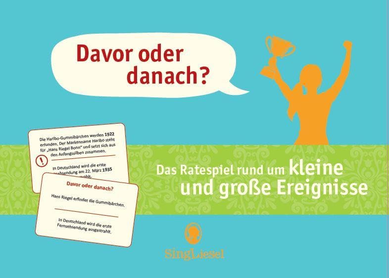 SingLiesel Davor oder danach? Das Kartenspiel rund um kleine und große Ereignisse der letzten Jahrzehnte | Mit Fragen für Jung und Alt | Perfekt für ... Senioren. Auch bei Demenz geeignet., Band 15)
