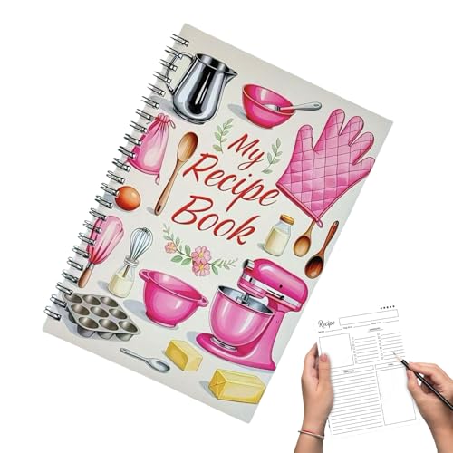 Rezeptnotizbuch Spiralbindung | Leeres Handgeschriebenes Kochbuch Zum Selbstausfüllen | Kochjournal | A5 Buch Mit Lay-Flat-Design & 140g Papier – Für Küchenideen, Planung & Kulinarische Reisen Zuhause