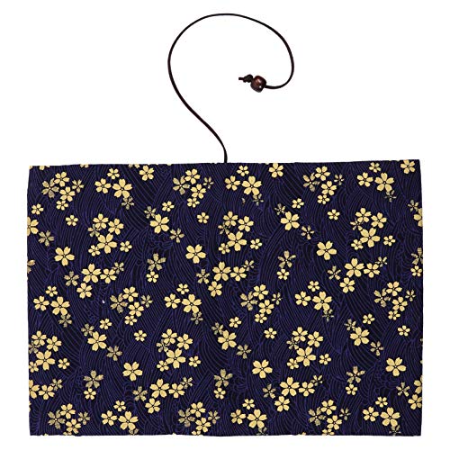 Buchhülle Cover Kirschblüten Blumenbuch Beschützer Bücherregal für Hardcover Taschenbuch Notizbuch Tagebuch Tagebuch Geschenk Dunkelblau A5 1