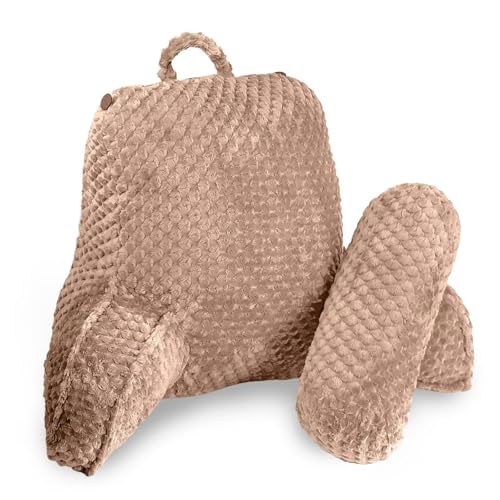 Shuyeon Rückenkissen mit Abnehmbarer Nackenrolle & Armlehnen – Sitzkissen für Bett und Couch, Lesen, Fernsehen, Gaming – Ergonomische Rückenstütze für Erwachsene