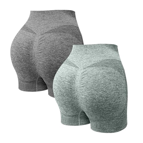 Damen-Sportshorts, knisterte Yoga-Shorts, Größe 40, Sommerbekleidung, Outdoor-Shorts, Leinen-Shorts, Anti-Reibung, Übergröße, warme Hose, Gelb (S), M