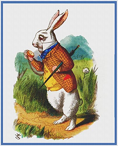 Tenniel's White Rabbit Alice Adventure Kreuzstichdiagramm Muster