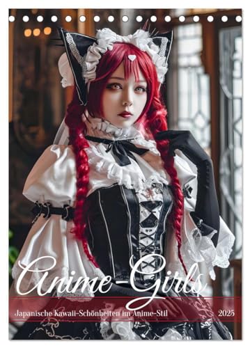 Anime-Girls - Japanische Kawaii-Schönheiten im Anime-Stil (Tischkalender 2025 DIN A5 hoch), CALVENDO Monatskalender
