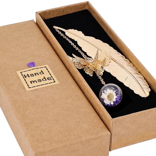 Toirxarn Metallisches Feder-Lesezeichen – Originelles & Persönliches Geschenk für Frauen & Mamas – Ideal zum Muttertag, Lehrer-Dank oder für Leseratten