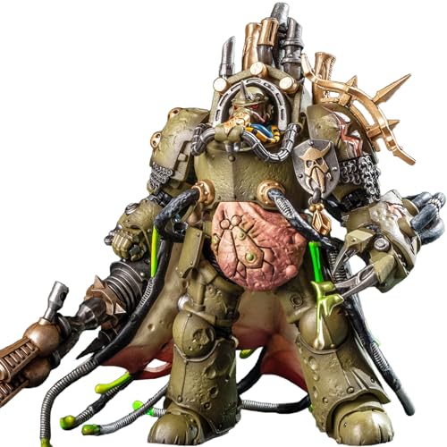 TOYVERSE JOYTOY 1/18 Actionfigur Warhammer 40,000, Death Guard Lord of Virulence with Power Fist and Twin Plague Spewer, Mobile Gelenke Charaktermodell, 14.2CM, 15 Jahre und älter