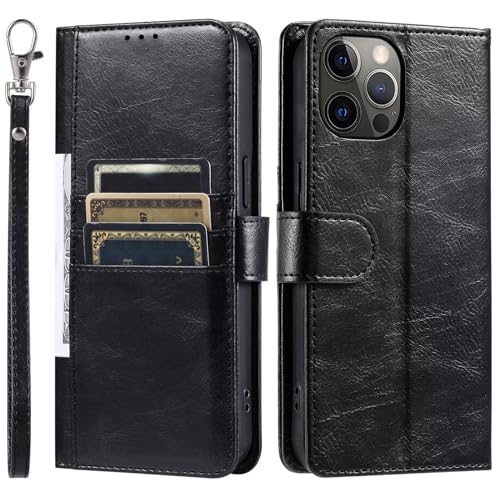 GoodcAcy Lederhülle Kompatibel mit Samsung Galaxy S23 Hülle,Premium PU Lederhülle,mit Geldbörse und Kartenfächern,Flip Case Leder Stoßfeste Schutzhülle Bookcase, Schwarz