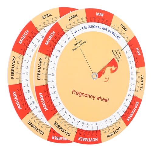 Cabilock Schwangerschaftsrad 2 Stück mit Farbigem Druck und Entwicklungstabelle für Werdende Mütter zur Schwangerschaftsnachverfolgung im Praktischen Format