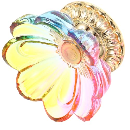 Gadpiparty Transparente Bunte Glas Obstschale Lotusblume Multifunktionaler Buddhistischer Opferteller Dekorative Salatschüssel für Familienfeiern und Partys