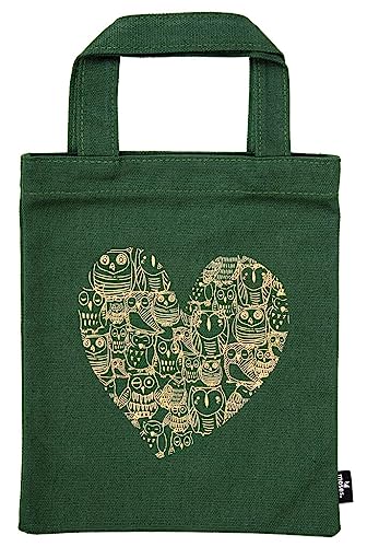 moses. libri_x Büchertasche – Eulenherz, Kleine Tragetasche aus 100% Baumwolle, Die perfekte Geschenkverpackung zum Buch, schönes Geschenk für Vielleser, Leseratten und Buch Fans