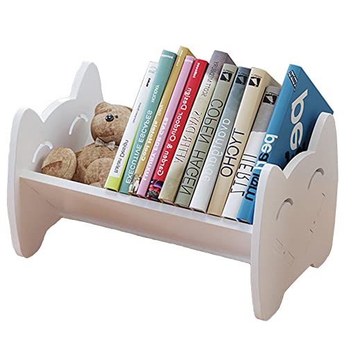 Hggzeg Kinder-Bücherregal, kleiner Schreibtisch, Kinder-Bücherregal, Aufbewahrungsregal, weißer Buch-Organizer für Kinderzimmer (weiß)