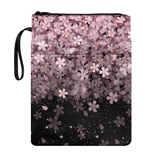 Poceacles Elegantes Kirschblüten-Design, rosa Buchhülle für Buchliebhaber, Buchschoner für Taschenbücher, Polyester, strapazierfähige Buchhüllen