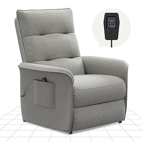 FLEXISPOT Elektrisch Relaxsessel mit verstellbare Rückenlehne- Verstellbarer TV Sessel, Fernsehsessel mit liegefunktion, 125° -160° verstellbare Rückenlehne – Relax Sessel，ergonomisch Hellgrau