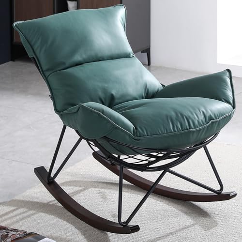 Mingone Schaukelstuhl Wohnzimmer Design Relaxliege Schaukelsessel Modern Relaxssessel für Wohnzimmer Schlafzimmer,Grün