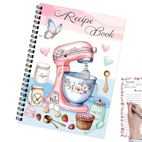 Generico Rezeptheft - 100 Seiten Notizbuch Ringküche - Ringbuch mit weißen Seiten zum Kochen von Mahlzeiten Ideen Essen Küche Geburtstag