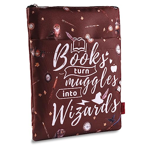 LParkin Buchhülle mit Reißverschluss – Wasserdichte Schutzcover für Taschenbücher (28 x 21,5 cm) | Robuster Canvas mit Polsterung für Reisen & Alltag