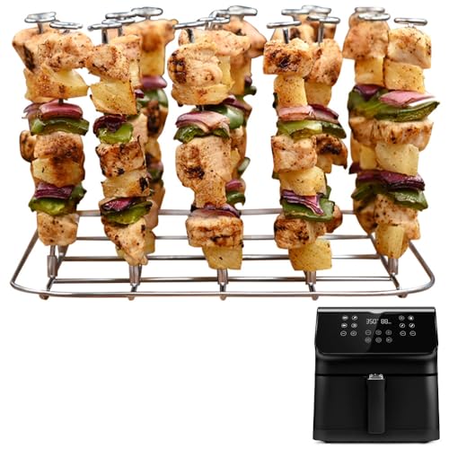 INFRAOVENS Air Fryer Rack für Cosori Pro II Air Fryer Oven Combo 5.8QT 12-in-1 groß, Edelstahl-Zubehör für Max XL 5,8 Liter, Airfryer Spießständer, Kabobs und Rippengrill BBQ Rack