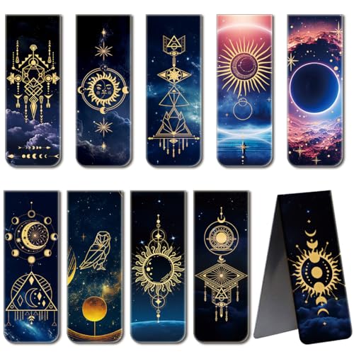 Magnetisches Lesezeichen-Set mit Sternenhimmel, 10 Stück, für Mädchen, Jungen, Schreibwaren, Buch, Lesen, magnetische Buchzeichen Buch-Seitenmarkierungen, NOCHME für Erwachsene, Herren und Damen