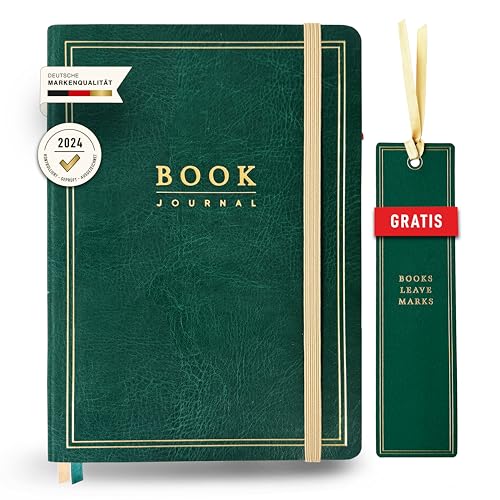 NORTHERN NOTES® Edles Lesetagebuch & Book Journal A5 - Tagebuch für Bücher, Hörbücher oder Podcast. Reading Journal mit qualitativem Einband, Softcover und weiteren praktischen Extras. Booktok